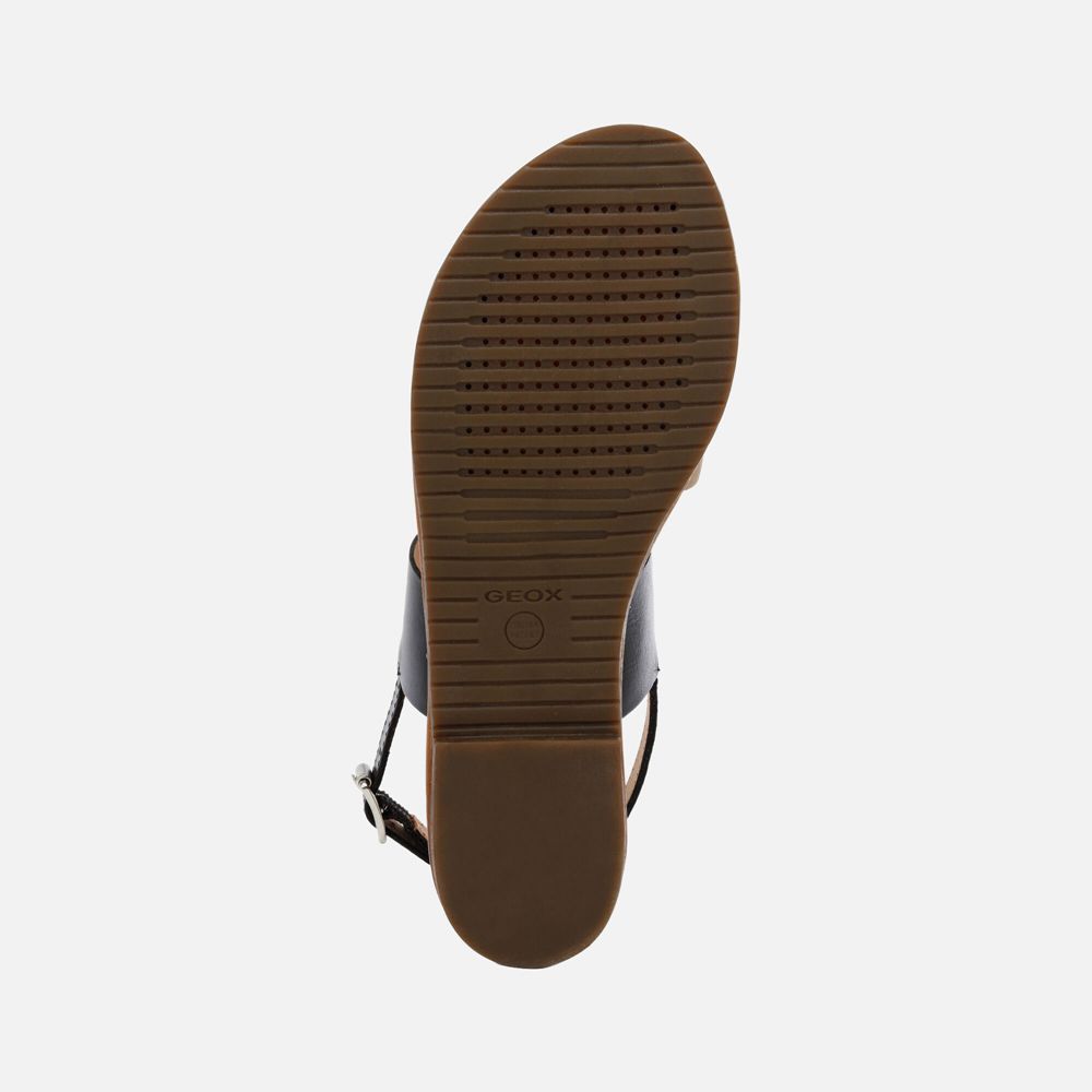 Sandalias Geox Senhora Pretas/Prateadas - Sozy - OUIZR9540